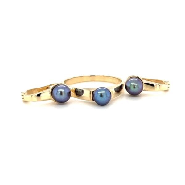 Zestaw "L'Essence de l'Océan" – złoty pierścionek i kolczyki z perłami