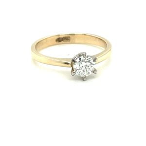 Ekskluzywny pierścionek zaręczynowy Brillance du Destin z błyszczącym brylantem 0,40ct w złocie 14k