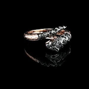 Luksusowy pierścionek "Wieczny Splendor" z 14k złota z brylantami, w kształcie eleganckiego węża