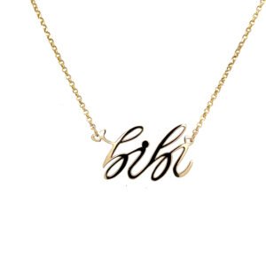 Złoty naszyjnik Script Aura z personalizowaną zawieszką
