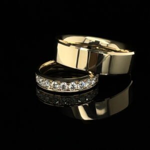 Złote obrączki ślubne Radiant Bond z brylantami – jubiler Katowice