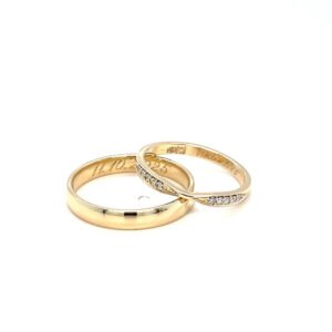 Złote obrączki ślubne Golden Serenade z brylantami