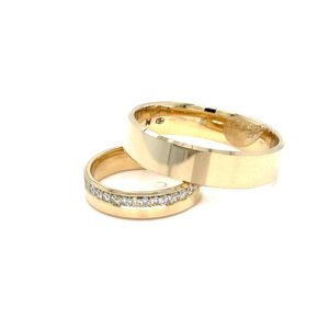 Obrączki ślubne Everline ze złota 14k z brylantami